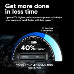 SSD накопитель Crucial T500 1Tb M.2 3D TLC PCIe 4.0 з радіатором (CT1000T500SSD5) - Картинка 7