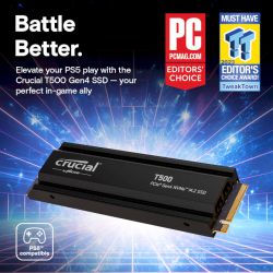 SSD накопитель Crucial T500 1Tb M.2 3D TLC PCIe 4.0 з радіатором (CT1000T500SSD5) - Картинка 8