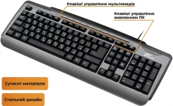 Клавиатура Frime Classic Keyboard Black-Silver USB (FKBB0323) - Картинка 2