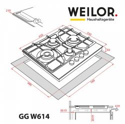 Газовая варочная поверхность WEILOR GG W614 BL - Картинка 13