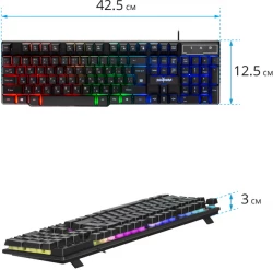 Клавіатура Defender Mayhem GK-360DL UA Black, USB, RGB підсвічування, 19 Anti-Ghost - Картинка 6