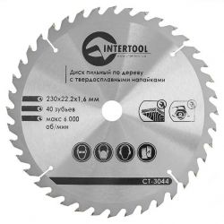 ���� ������� �� ������ � ��������������� ��������� 230x22,2x1,6 ��; 40 ������ INTERTOOL CT-3044