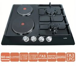 Комбинированная варочная поверхность VENTOLUX HG622 B2 S (BK) - Картинка 4