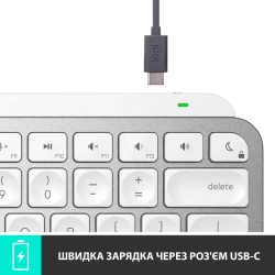 Клавиатура Logitech MX Keys Mini Minimalist Wireless Pale Grey (920-010499) - Картинка 8