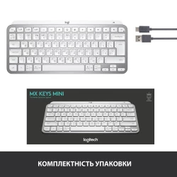 Клавиатура Logitech MX Keys Mini Minimalist Wireless Pale Grey (920-010499) - Картинка 9