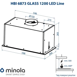 Витяжка Minola HBI 6873 WH GLASS 1200 LED Line - Картинка 11