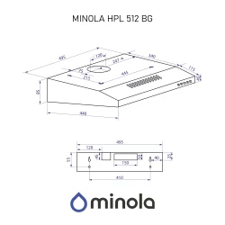 Витяжка традиційна Minola HPL 512 BG - Картинка 12