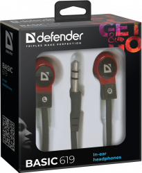 Навушники Defender Basic-619 Black-Red - Картинка 2
