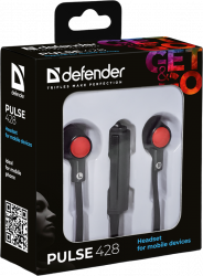  Defender Pulse 428, Black/Red, Mini jack 3.5  4pin, ,  1.2  (63428) -  3
