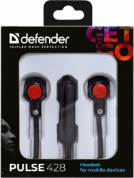  Defender Pulse 428, Black/Red, Mini jack 3.5  4pin, ,  1.2  (63428) -  4