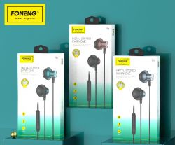 Наушники Foneng T63 metal stereo earphone Blue (T63-E-HIE-MM) - Картинка 4