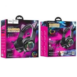 Навушники Hoco W107 Cute Cat Ear luminous Phantom Black EU - Картинка 7