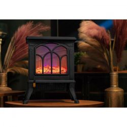 Neo Tools Тепловентилятор, 30м кв., 1500Вт, керам. нагрівання. елемент (PTC), ефект полум'я, чорний 90-110 - Картинка 2