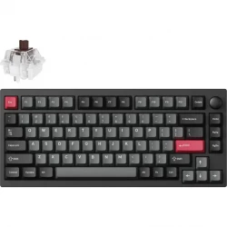 Lemokey Клавіатура механічна P1 Pro 84Key, Keychron Super Brown, WL/BT/USB-A, QMK/VIA, Hot-Swap, EN/UKR, RGB, Knob, Carbon Black P1P-M3-UA - Картинка 2