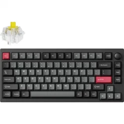 Lemokey Клавіатура механічна P1 Pro 84Key, Keychron Super Banana, WL/BT/USB-A, QMK/VIA, Hot-Swap, EN/UKR, RGB, Knob, Carbon Black P1P-M4-UA - Картинка 2