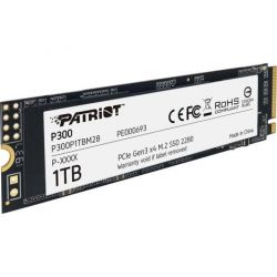   M.2 1Tb, Patriot P300, PCI-E 3.0 x4, 3D TLC, 2100/1650 MB/s (P300P1TBM28) -  2