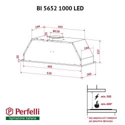 Вытяжка Perfelli BI 5652 BL 1000 LED - Картинка 11
