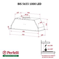 Вытяжка Perfelli BIS 5653 WH 1000 LED - Картинка 7