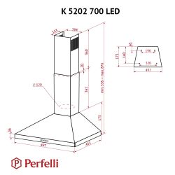 Вытяжка Perfelli K 5202 BL 700 LED - Картинка 8