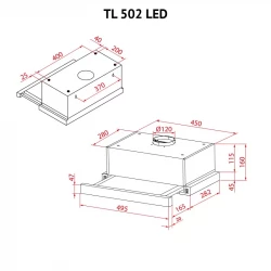 Витяжка телескопічна Perfelli TL 502 BL LED - Картинка 12