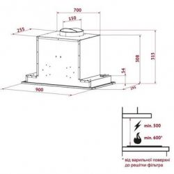 Витяжка PERFELLI BIS 9633 I 1000 LED - Картинка 9