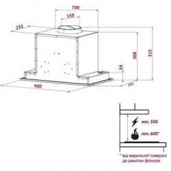 Витяжка PERFELLI BISP 9673 WH 1000 LED Strip - Картинка 8