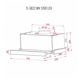 Вытяжка PERFELLI TL 6822 WH 1200 LED - Картинка 12