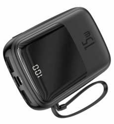 ��� Baseus Qpow Digital Display 10000mAh 15W with Lightning Cable (PPQD050101) Black - �������� 2