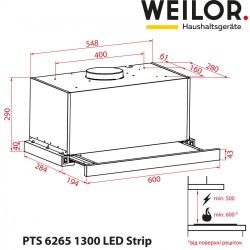 Вытяжка WEILOR PTS 6265 WH 1300 LED Strip - Картинка 14