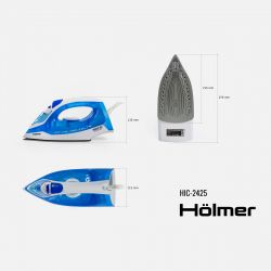 Праска Holmer HIC-2425, White/Blue, 2400W, кераміка, паровий удар 120 г/хв, постійна подача пари 30 г/хв, ємність для води 250 мл, вертикальне відпарювання - Картинка 2
