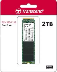   M.2 2Tb, Transcend 115S, PCI-E 3.0 x4, 3D TLC, 3200/1900 MB/s (TS2TMTE115S) -  2