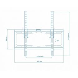 Настінне кріплення LCD/Plasma TV 26-55" Walfix TV-40B колір чорний, до 35 кг, VESA:400x400 мм, нахил: -12, відступ від стіни: 25 мм, рівень - Картинка 2