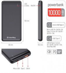  ColorWay 10000 mAh Black Slim (CW-PB100LPG3BK-PD) -  5