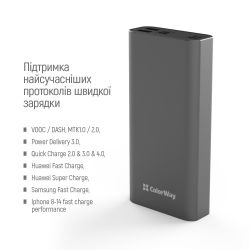 ��� ColorWay 20 000 mAh Full (CW-PB200LPH3GR-PDD) Gray - �������� 8