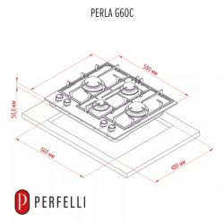 Газовая варочная поверхность PERFELLI PERLA G60C NERO - Картинка 3