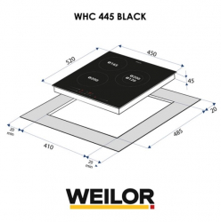 Электрическая варочная поверхность WEILOR WHC 445 BLACK - Картинка 2