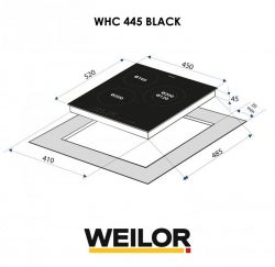 Електрична варильна поверхня WEILOR WHC 445 BLACK - Картинка 11