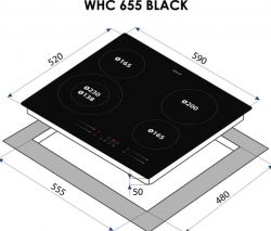 Електрична варильна поверхня WEILOR WHC 655 BLACK - Картинка 2