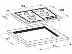 Газовая варочная поверхность PRIME Technics PGH 50036 FGBC - Картинка 3
