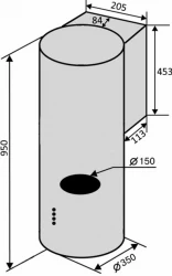 Вытяжка VENTOLUX CILINDRO 35 BK (1000) ST - Картинка 7
