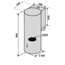 Вытяжка VENTOLUX CILINDRO 35 BK (1200) TRC MM - Картинка 3