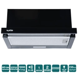 Витяжка VENTOLUX GARDA 60 BK (1100) LED 2S - Картинка 2