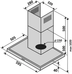 Вытяжка VENTOLUX ITALIA 60 BG/BK (1000) TC MS - Картинка 7
