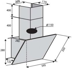 Вытяжка Ventolux MODENA 60 BK (950) PB - Картинка 6