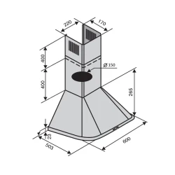 Вытяжка VENTOLUX MONACO 60 INOX (1000) - Картинка 6