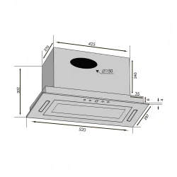 Вытяжка VENTOLUX PUNTO 52 BG (1400) TRC JET - Картинка 4
