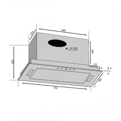 Витяжка VENTOLUX PUNTO 75 BG (1400) TRC JET - Картинка 8