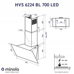 Вытяжка Minola HVS 6224 BL 700 LED - Картинка 11