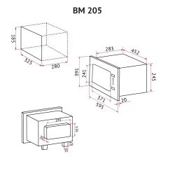 Встраиваемая микроволновая печь Perfelli BM 205 GLW - Картинка 16