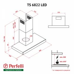 Вытяжка Perfelli TS 6822 I/BL LED - Картинка 11